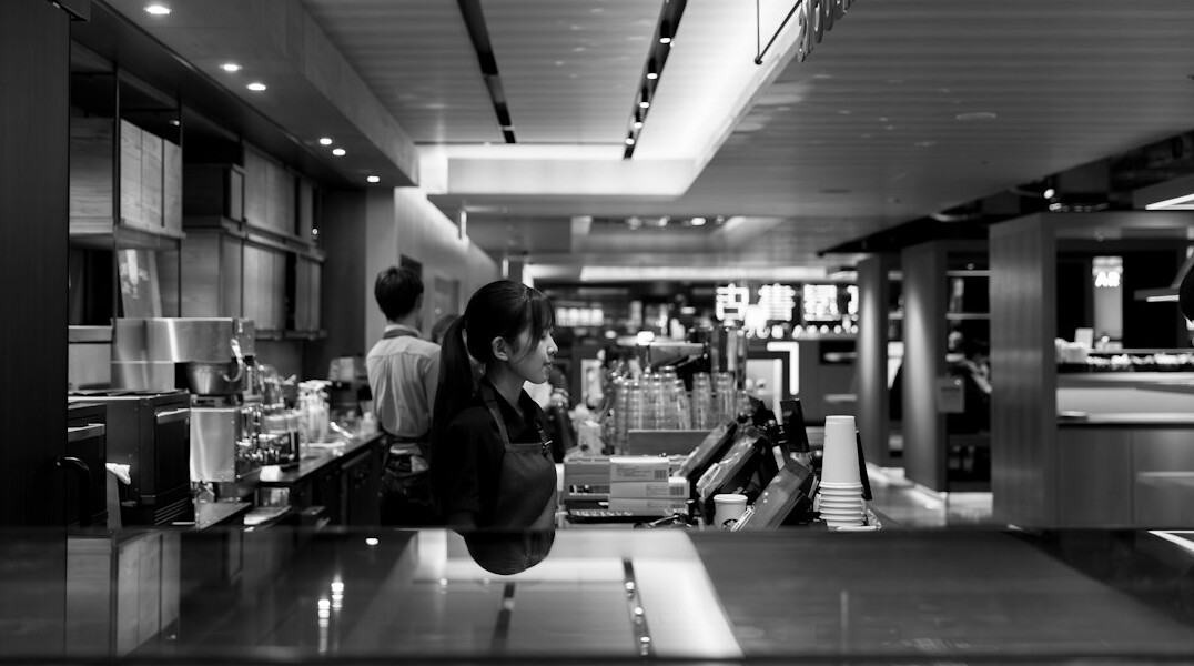 security guard monitoring screens