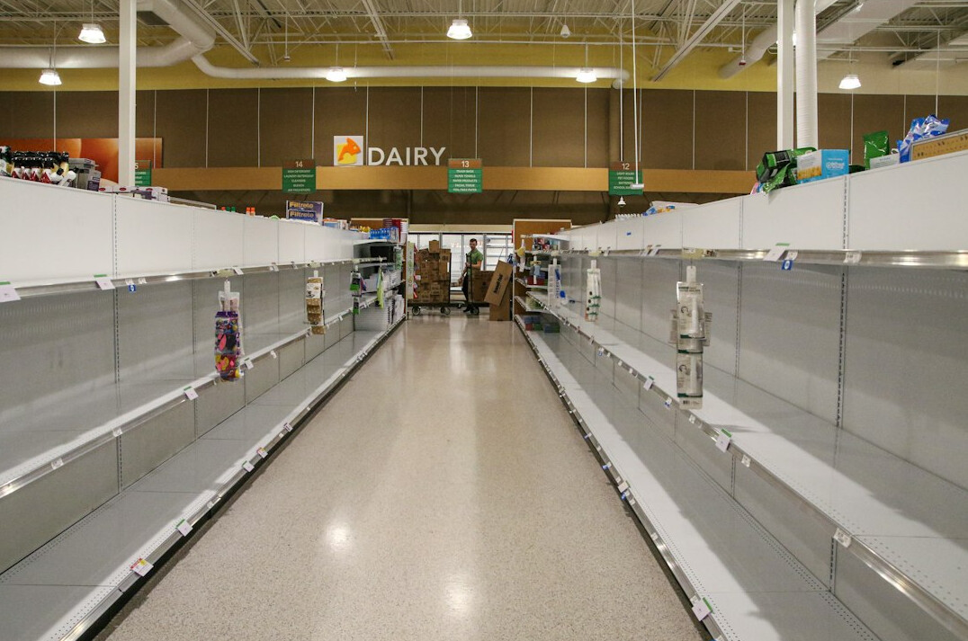 empty store shelves after theft